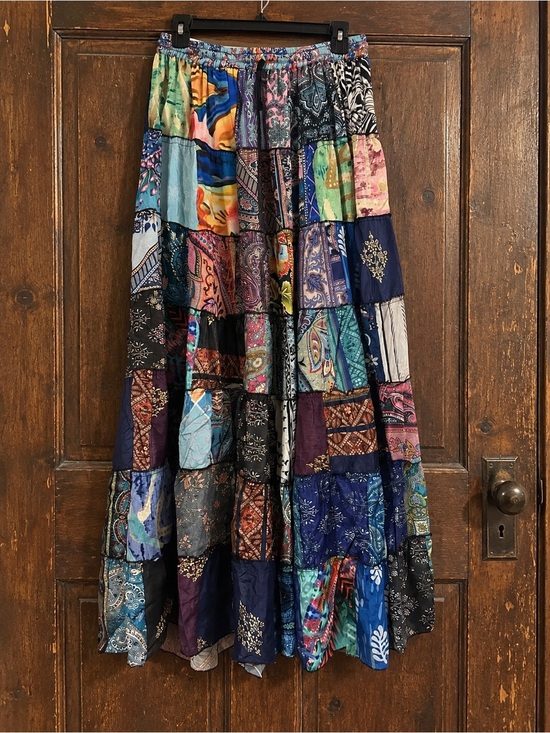 Dresses & Skirts - Bohemian Patchwork Maxi Skirt - Multicolor